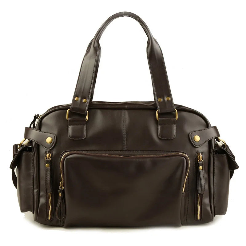 Small Leather Weekender Bag The Store Bags Brown 02