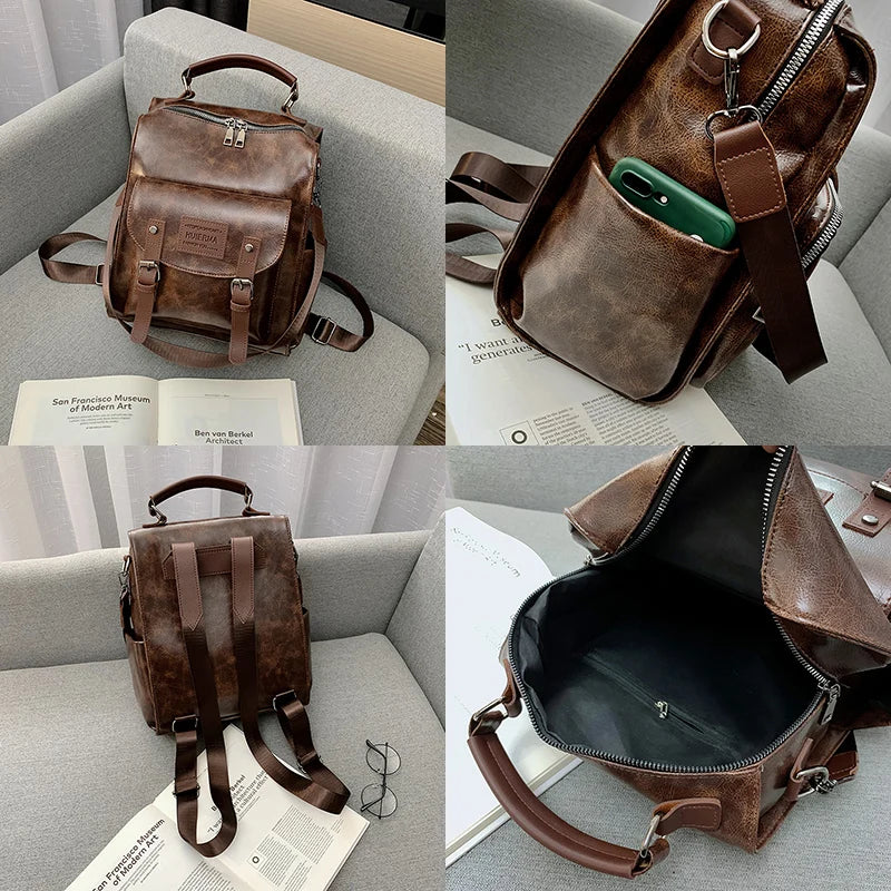 Double Buckle Flap Backpack The Store Bags