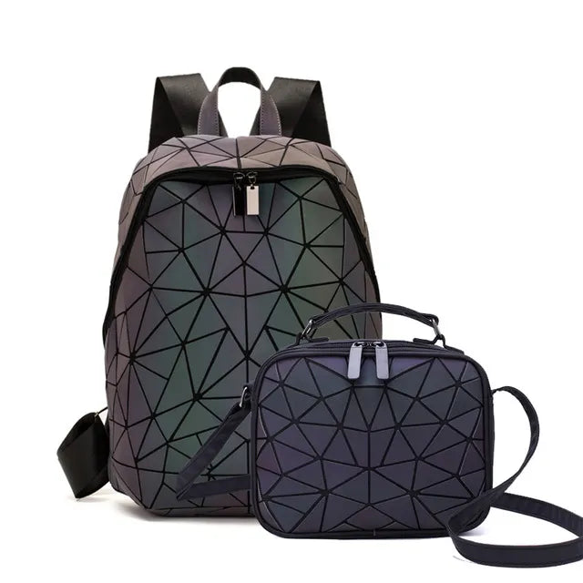 Geometric Holographic Backpack The Store Bags backpack bag set