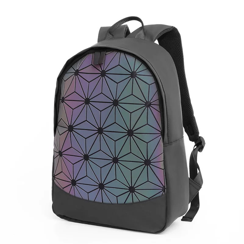 Black Geometric Backpack