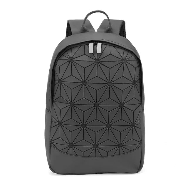 Black Geometric Backpack