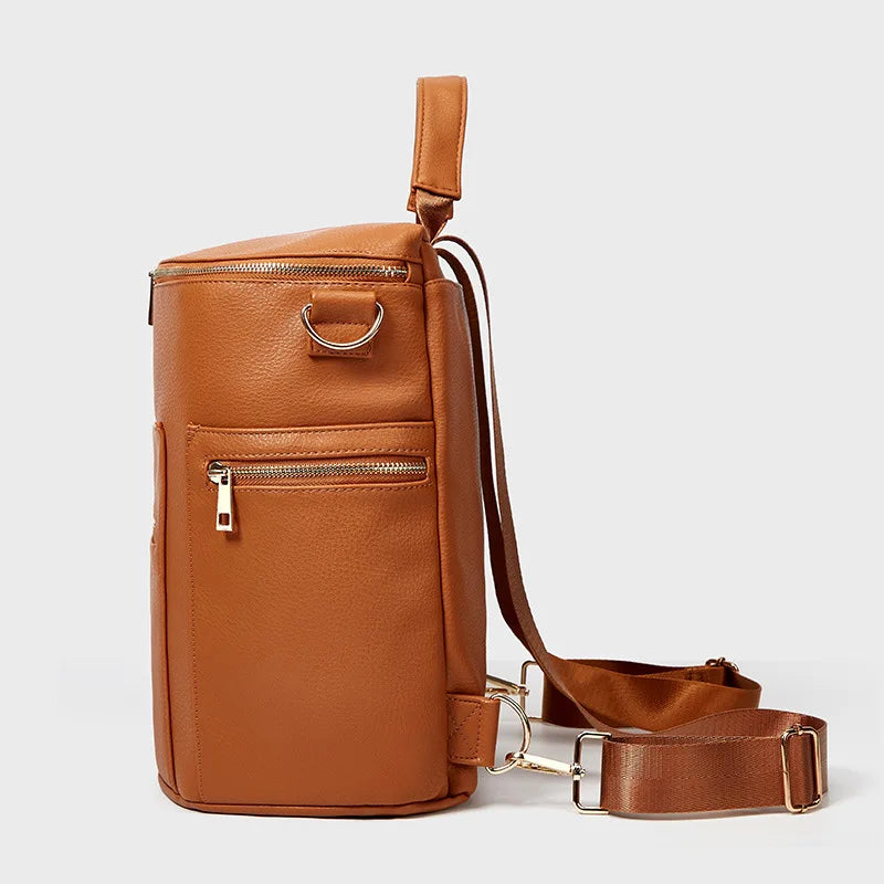 Brown Leather Backpack Diaper Bag The Store Bags