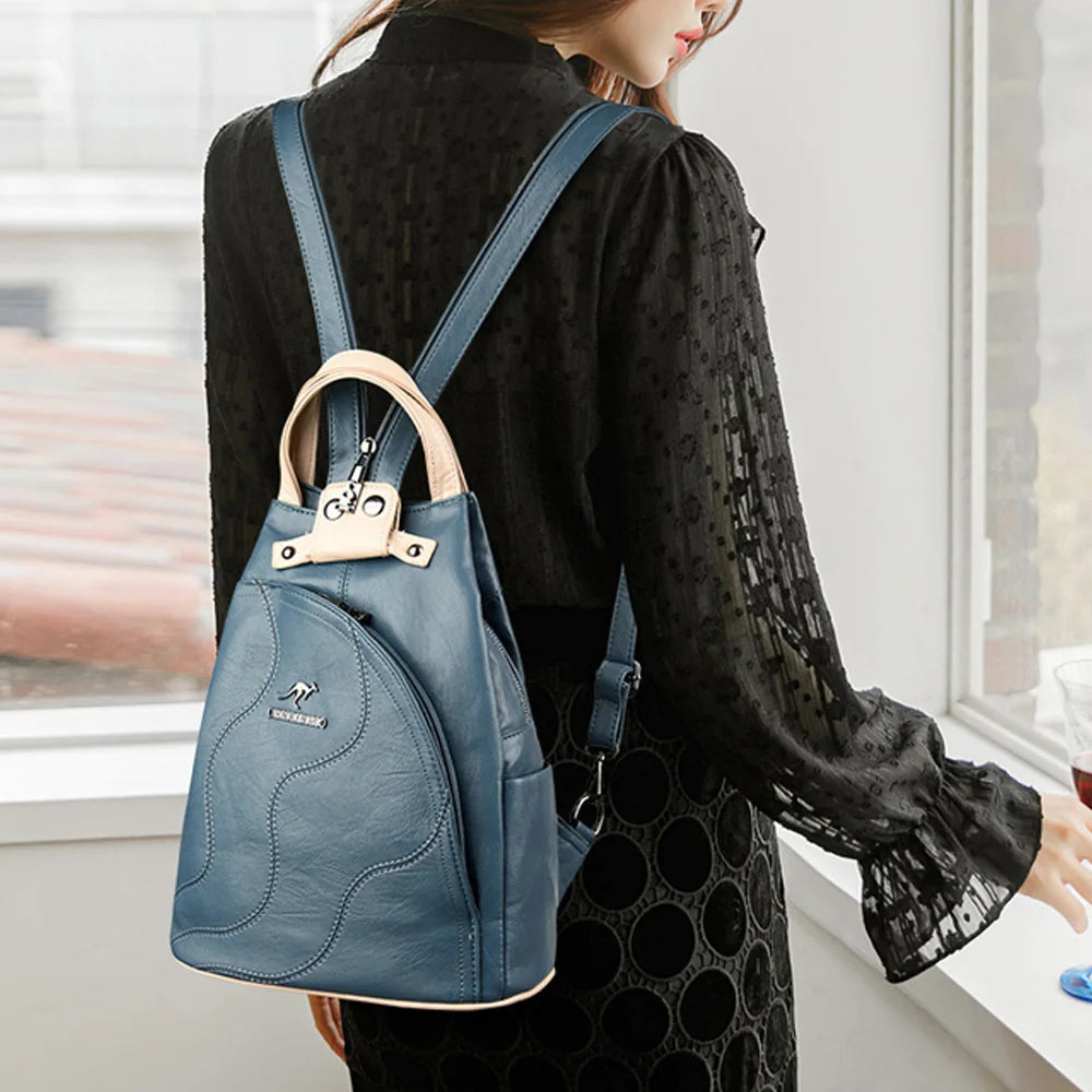 Mochila Triángulo de Piel ERIN