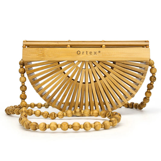 Wooden Rattan Clutch Purse The Store Bags Yellow