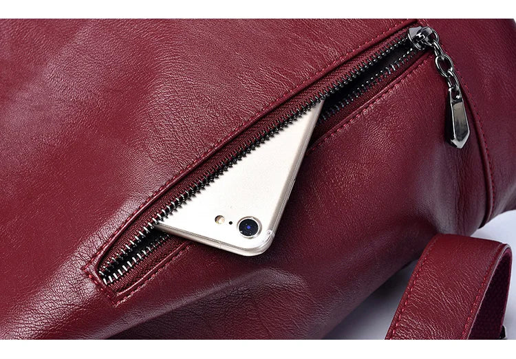 Large Red Leather Backpack The Store Bags