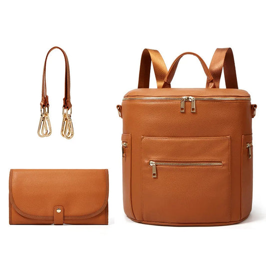 Brown Leather Backpack Diaper Bag The Store Bags Brown 