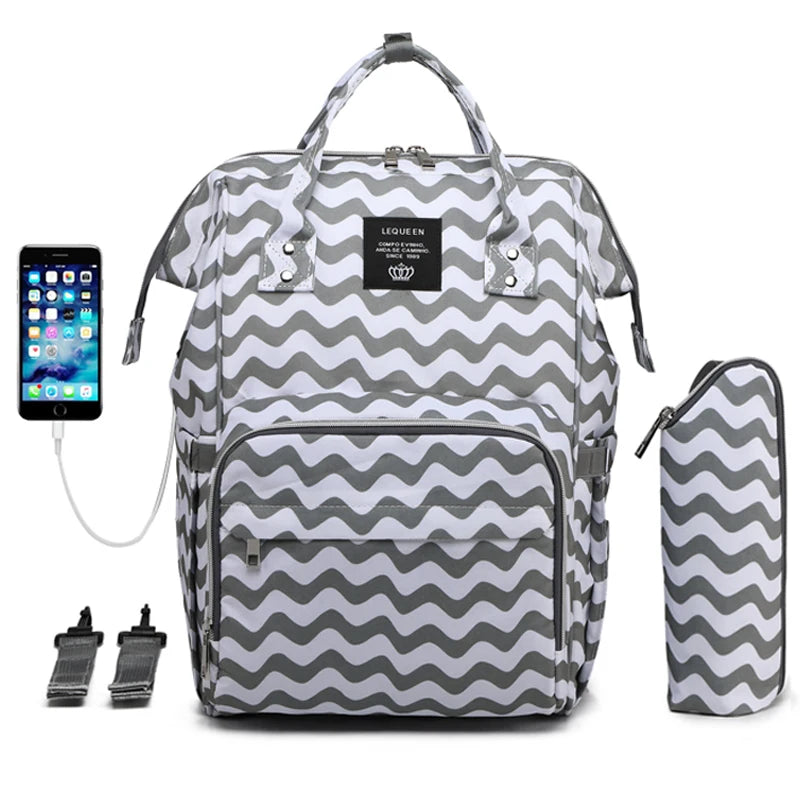 Mochila maternidad LEQUEEN usb