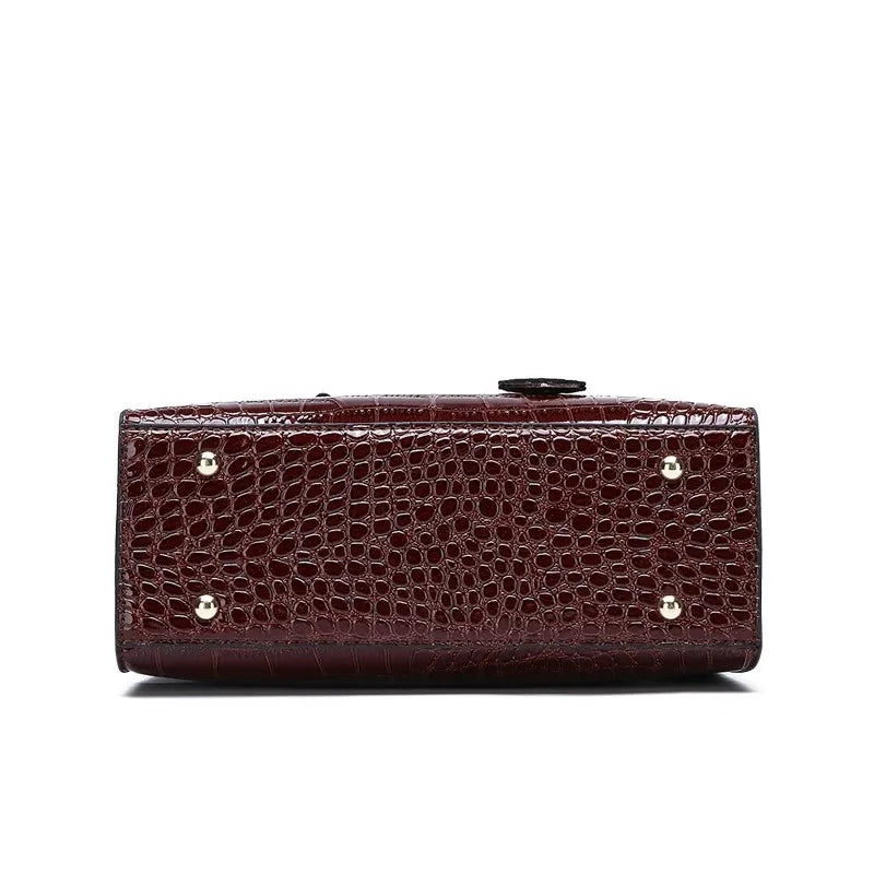 Black Croc Tote Bag