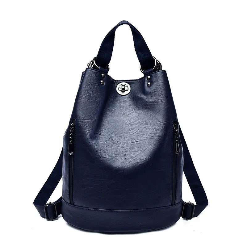 Large Red Leather Backpack The Store Bags Blue