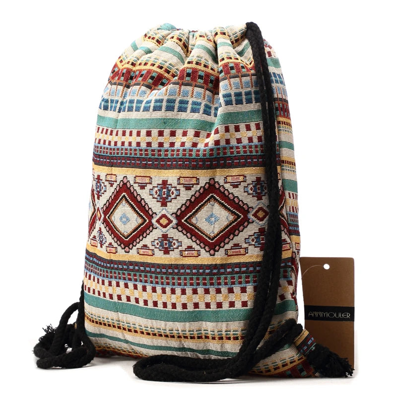Bohemian Drawstring Backpack The Store Bags