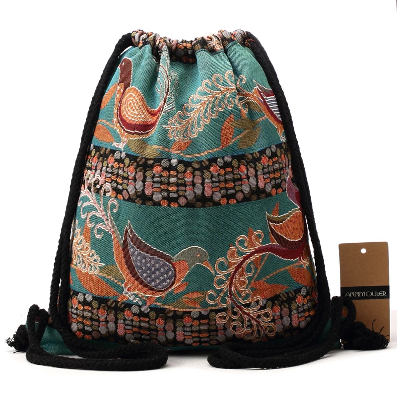 Bohemian Drawstring Backpack The Store Bags