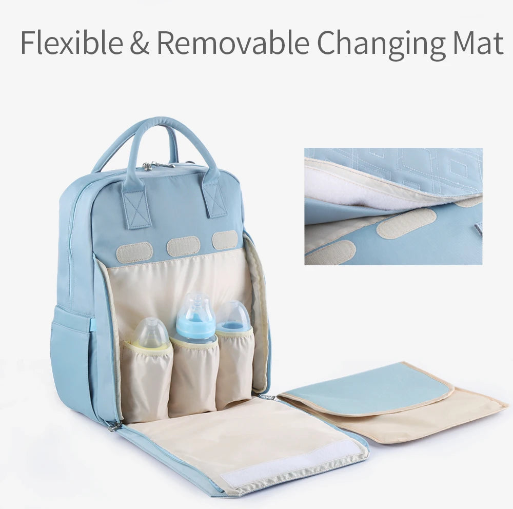 Diaper Bag Backpack With Attached Changing Pad