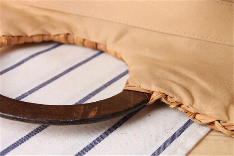 Wood Handle Straw Clutch The Store Bags 
