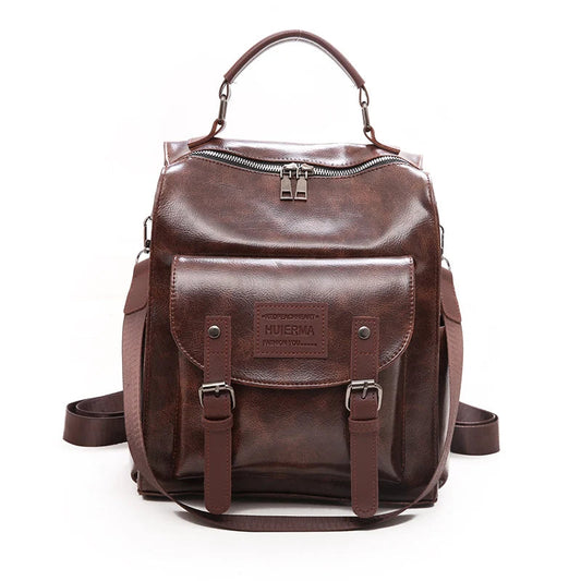 Double Buckle Flap Backpack The Store Bags Deep Brown