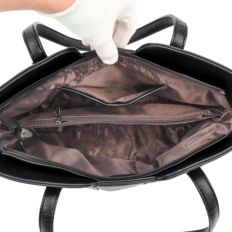 Bolsa tote piel con cremallera