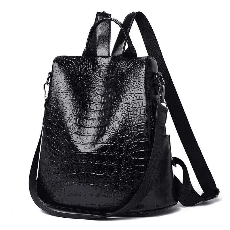 Croc Leather Backpack The Store Bags Black