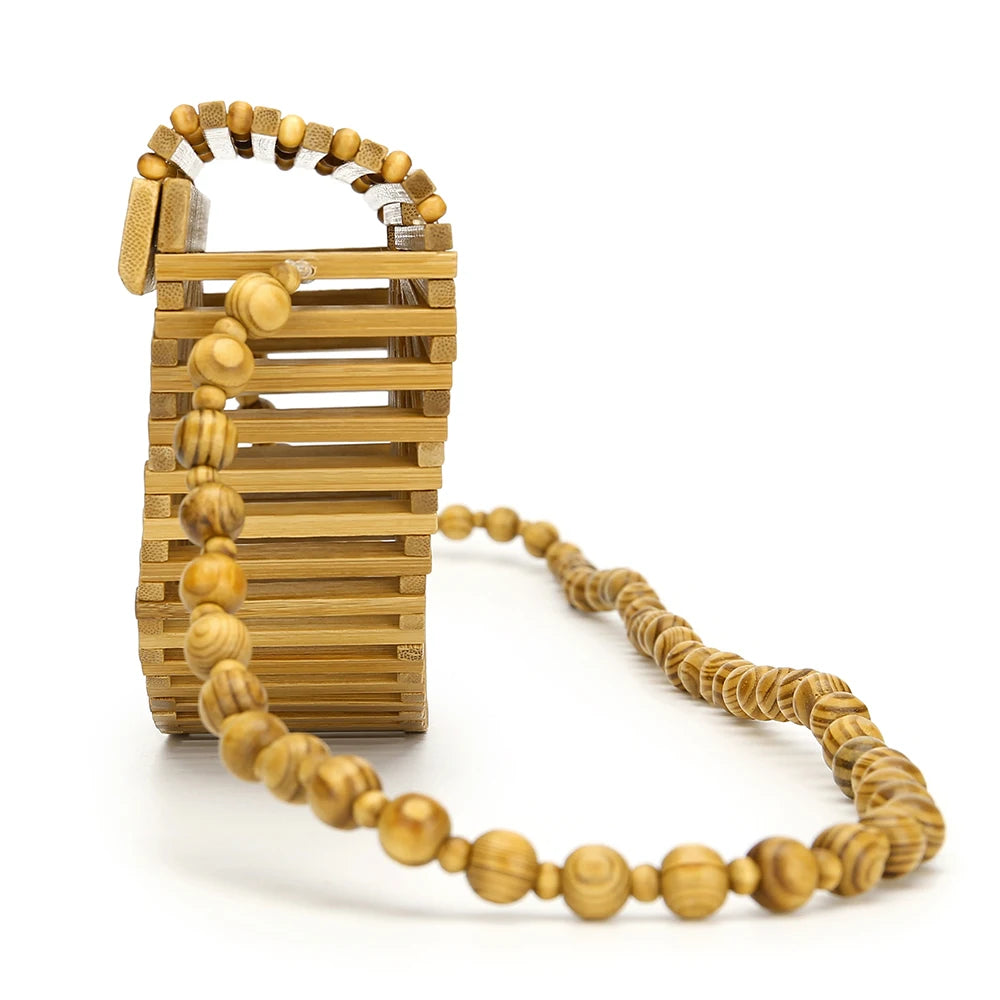 Wooden Rattan Clutch Purse The Store Bags