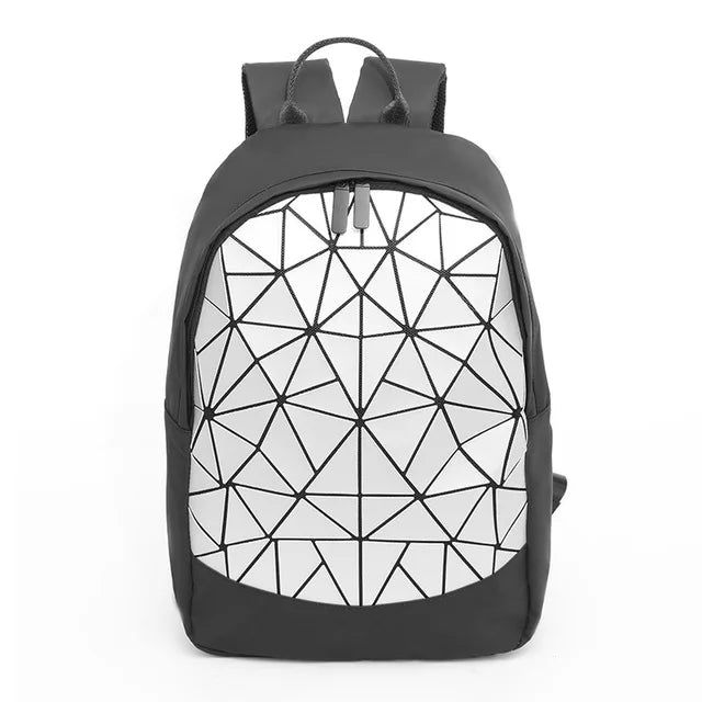 Black Geometric Backpack