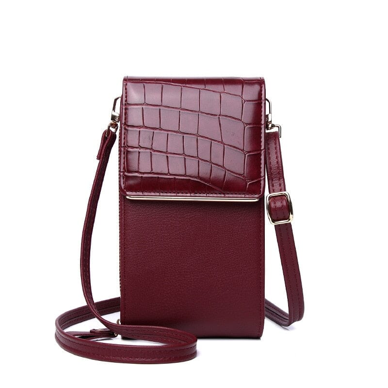 Leather Crossbody Phone Wallet The Store Bags Wine Red