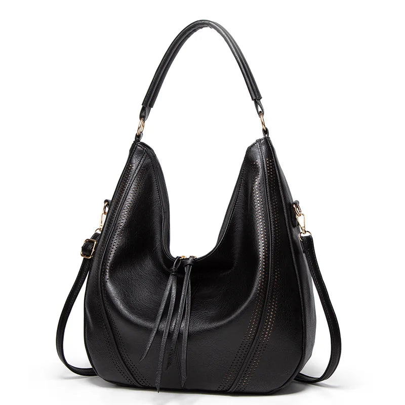 Baguette Leather Shoulder Bag The Store Bags BLACK