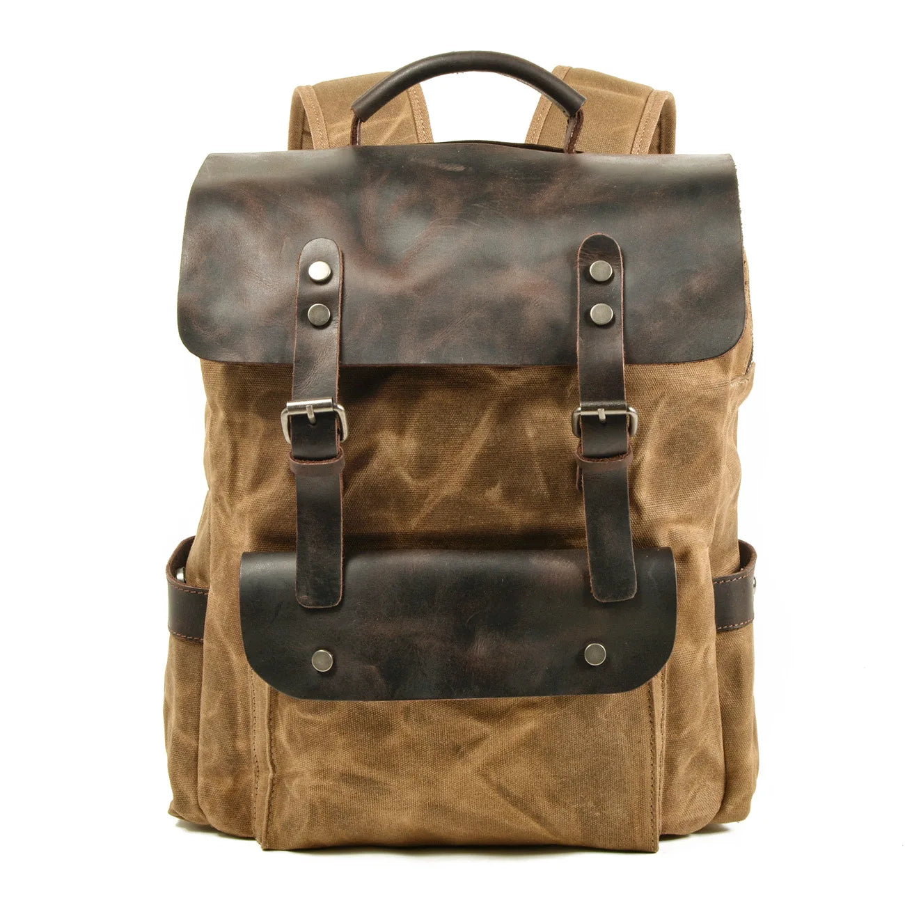 Canvas Leather Padded 15.6 Laptop Backpack The Store Bags Khaki