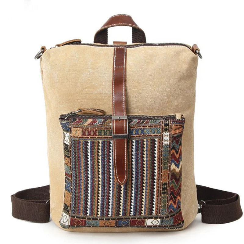 Bohemian Extra Large Canvas Backpack The Store Bags Beige