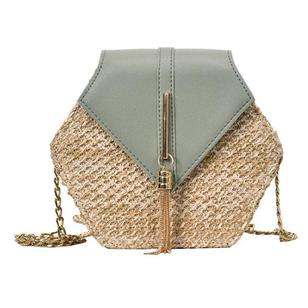 Straw Chain Shoulder Bag
