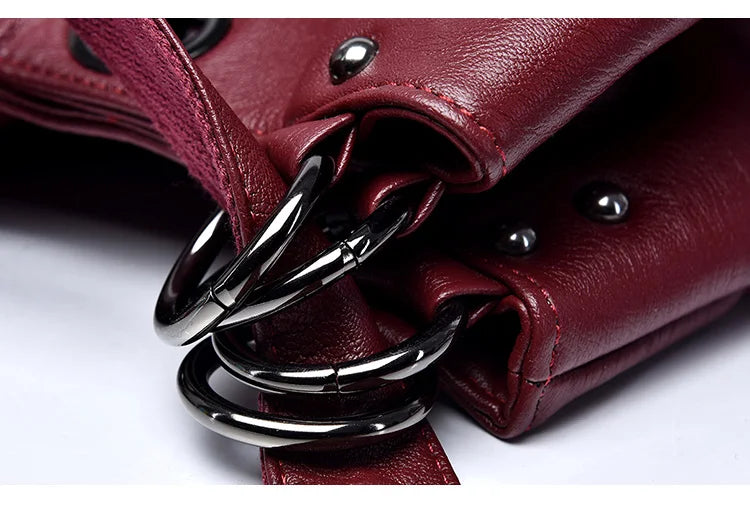 Large Red Leather Backpack The Store Bags