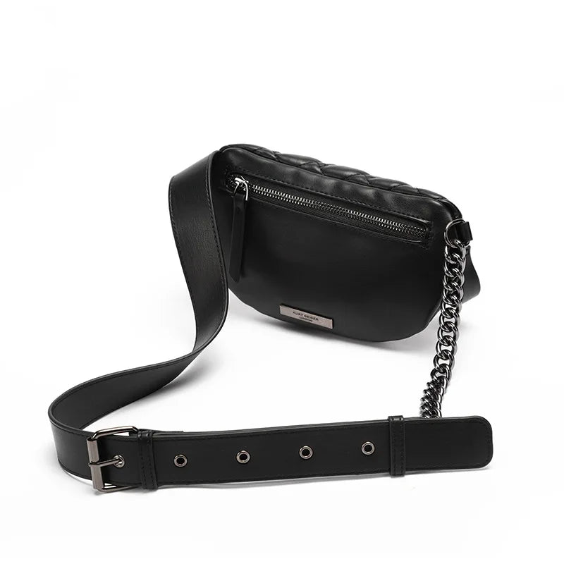 Black Leather Crossbody Fanny Pack The Store Bags