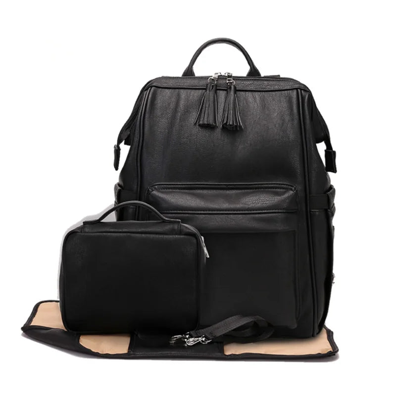 Vegan Leather Backpack Diaper Bag The Store Bags Black