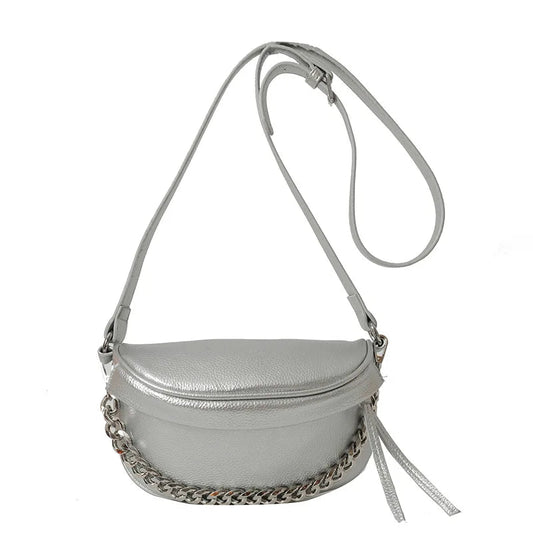 Cross Shoulder Fanny Pack ERIN The Store Bags silver