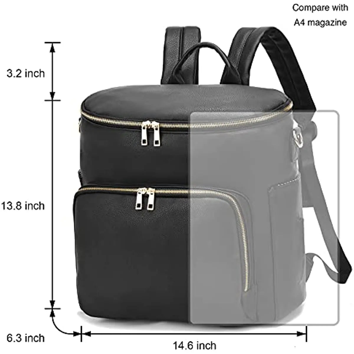 Black Faux Leather Diaper Backpack The Store Bags