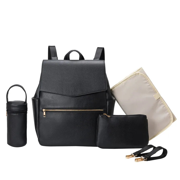 Faux Leather Diaper Backpack The Store Bags black 18 inch