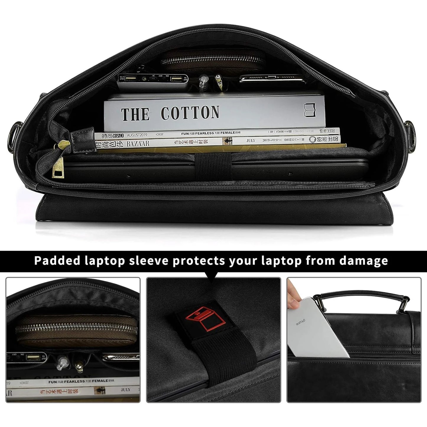 Leather Messenger Bag 15 Laptop