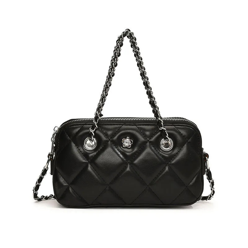 White Shoulder Bag With Chain Strap