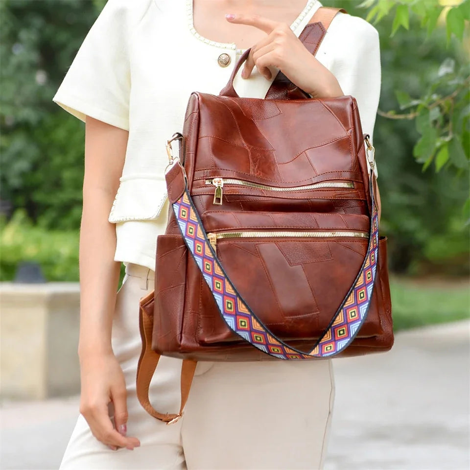 Anti Theft Backpack Women Leather