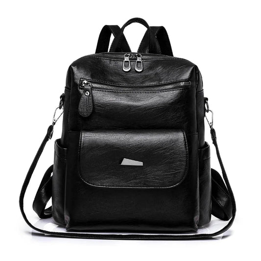 Leather Zip Top Backpack Purse The Store Bags Black