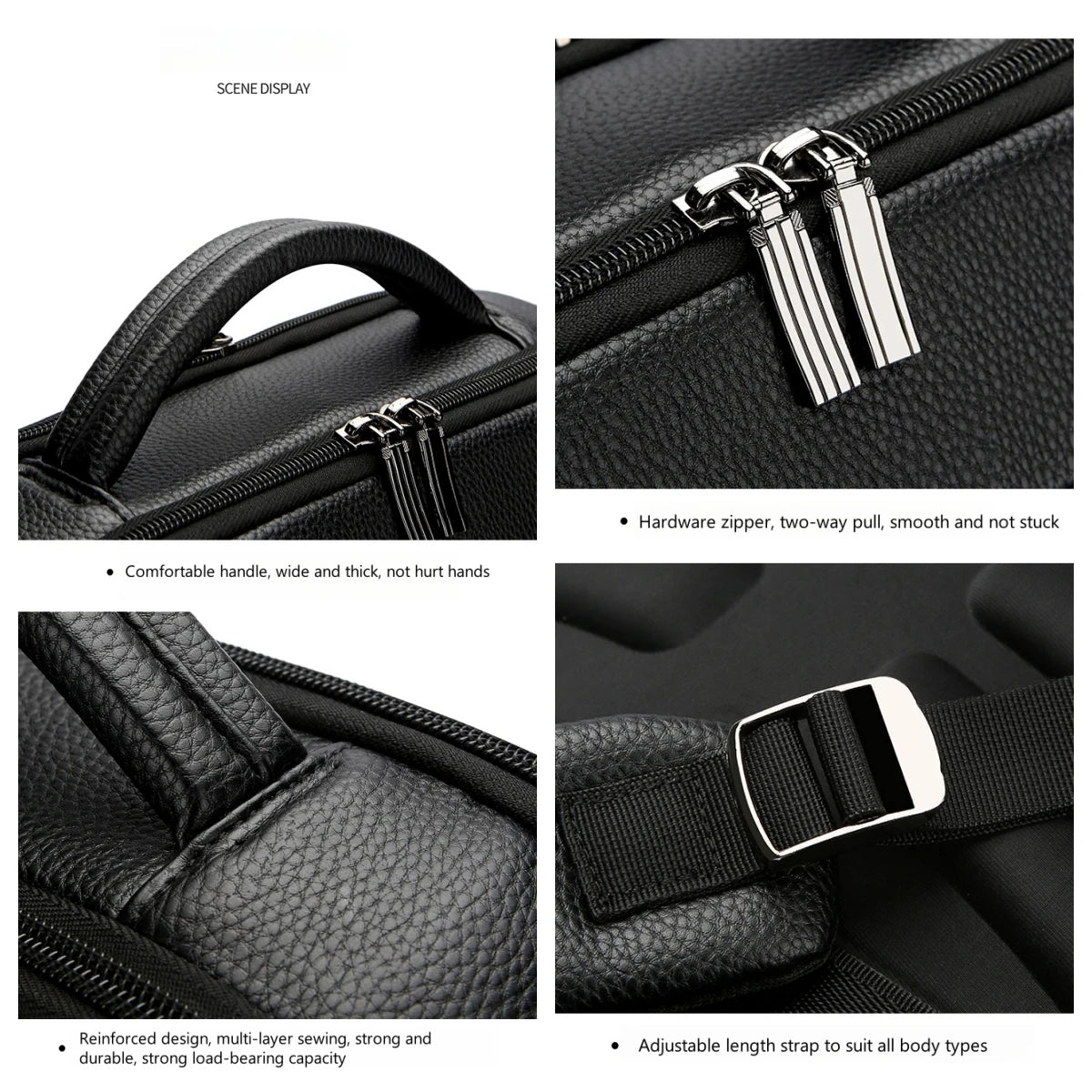 PU Leather Backpack With USB Charger The Store Bags