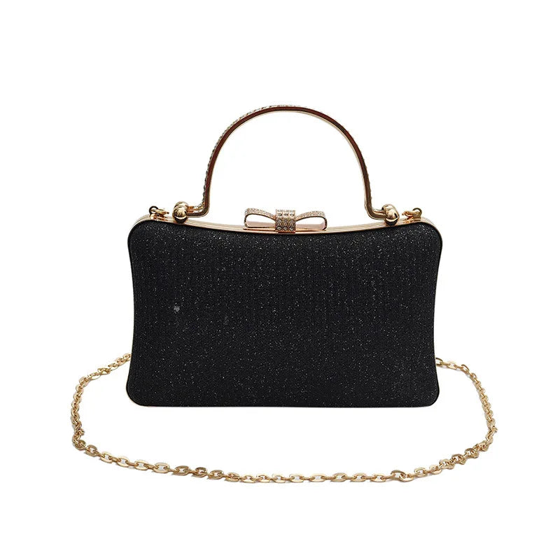 Bolso fiesta dorado redondo