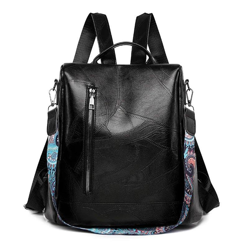 Leather Anti Theft Backpack Women The Store Bags Black