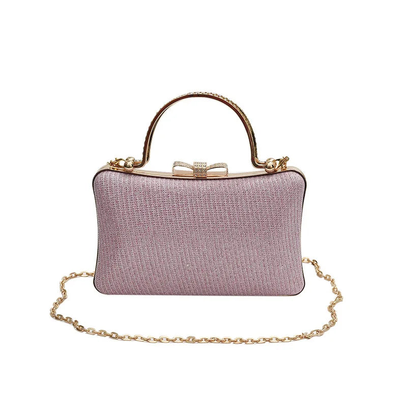 Bolso fiesta dorado redondo