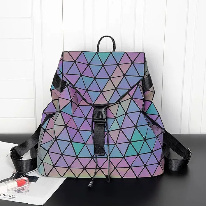Geometric Drawstring Backpack