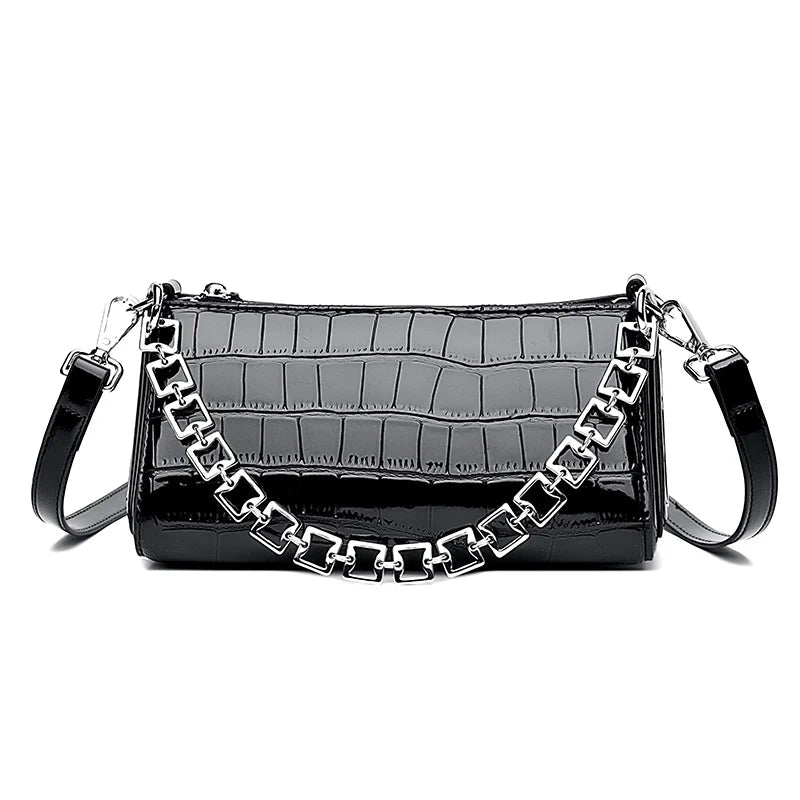 Purse With Chain And Leather Strap The Store Bags Stone black