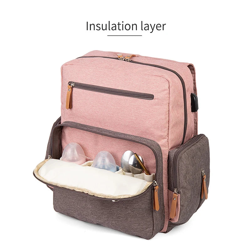 Backpack Diaper Bag With Phone Charger