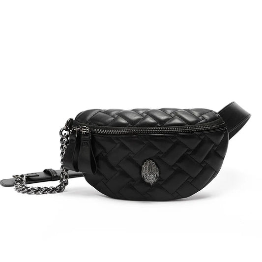 Black Leather Crossbody Fanny Pack The Store Bags black