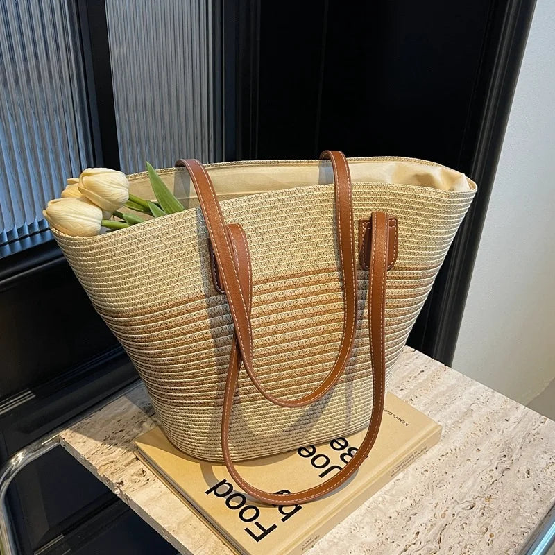 Large Straw Summer Handbag