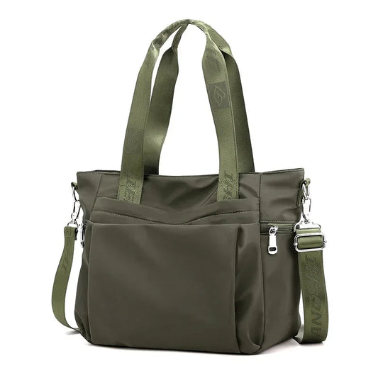 Tote Bag Nylon Zip Top The Store Bags green