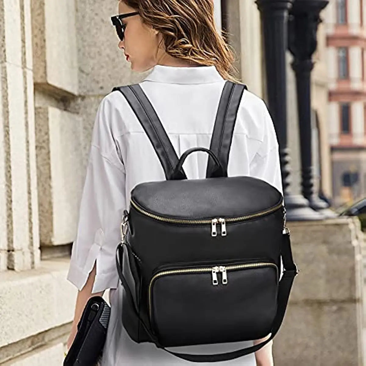 Black Faux Leather Diaper Backpack The Store Bags