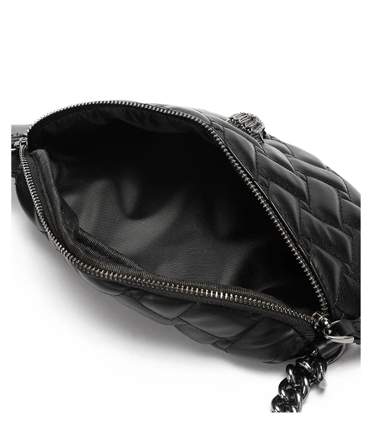 Black Leather Crossbody Fanny Pack The Store Bags
