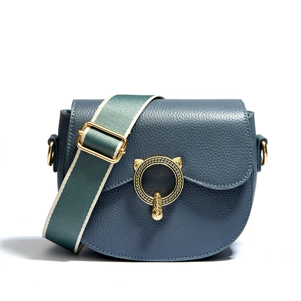 Round Leather Shoulder Bag The Store Bags Blue